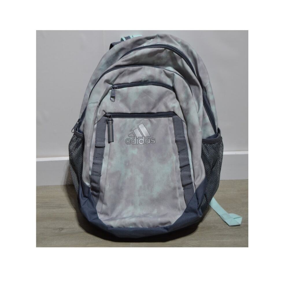 Adidas Girl's Excel 6 Gray & Blue Backpack Travel School